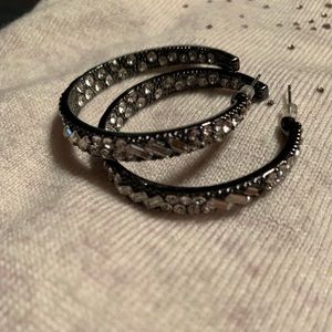 Rhinestone hoop earrings